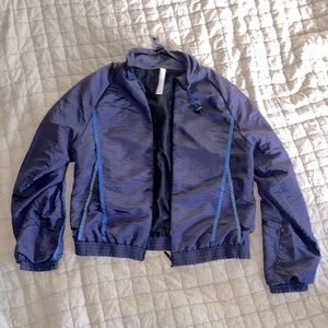 Cottweiler Purple and Blue Cropped Windbreaker Men's Small